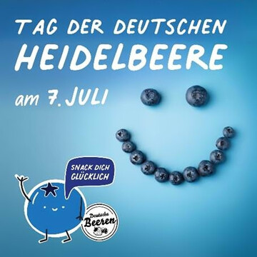 Erstmals findet in diesem Jahr der Tag der deutschen Heidelbeere statt. Betriebe knnen hierfr auf kostenloses Werbematerial zurckgreifen.