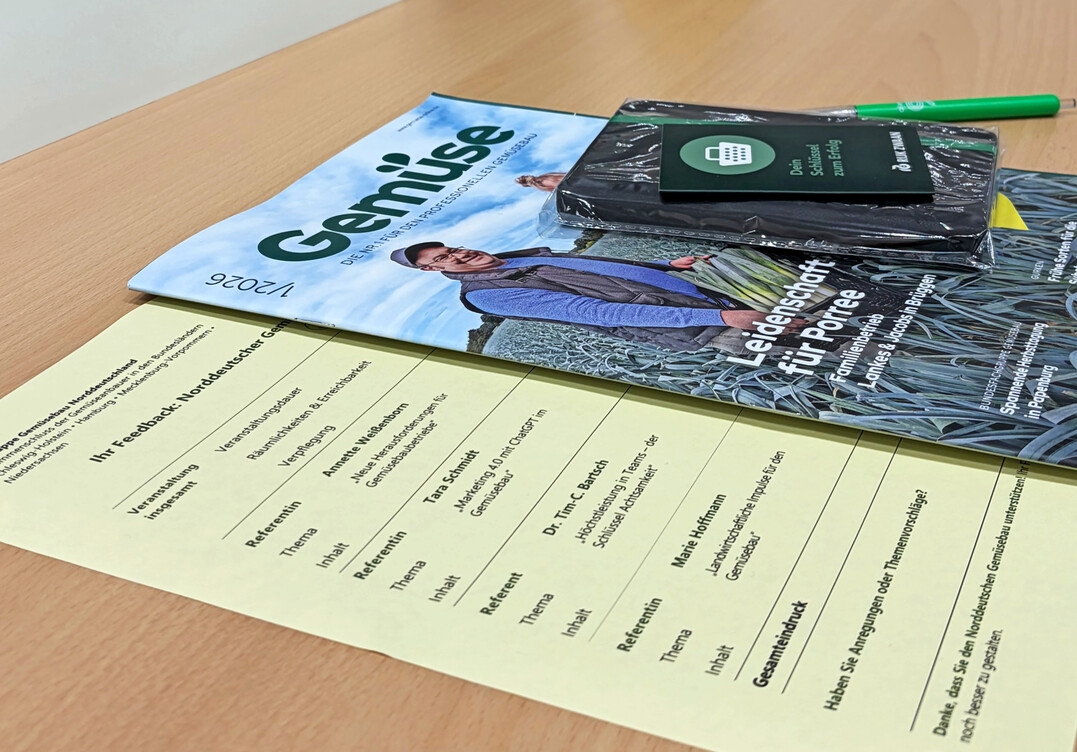 Beim Norddeutschen Gemüsebautag lag die aktuelle Ausgabe von Gemüse für das Fachpublikum bereit.