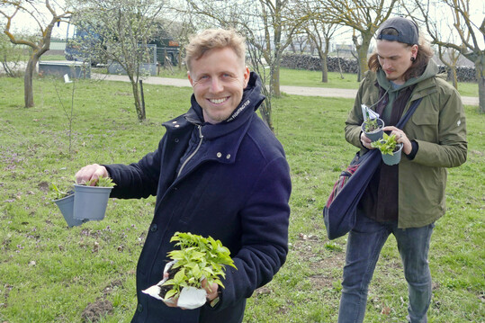 Die Tomaten- und Chili-Rarit�ten fanden bei den Sch�lerinnen und Sch�lern gl�ckliche Abnehmer.