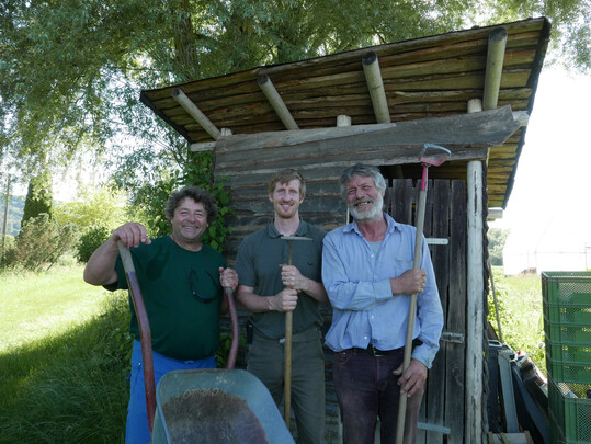Die beiden Selbsterente-Pioniere vom Bodensee: Thomas Kessler (rechts) und Christoph Stocker (links) mit Nachfolger Jakob Mannherz (Mitte)