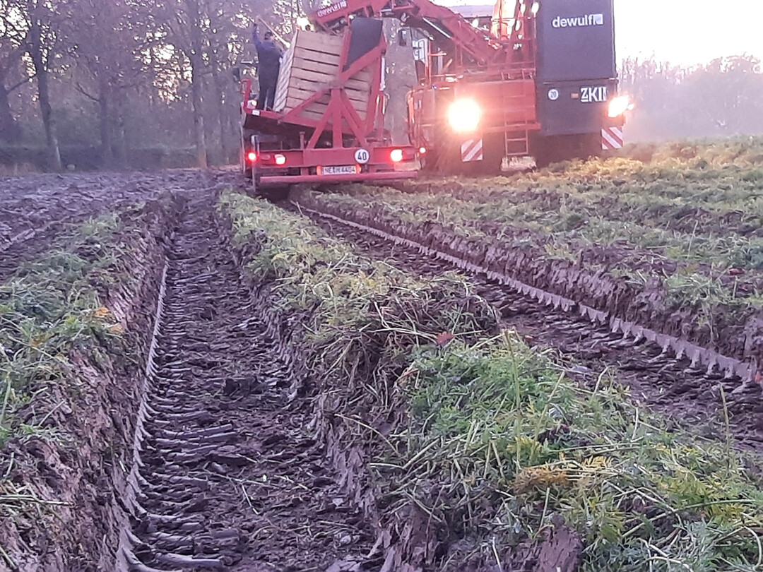 Der Kistenanhnger hinterlsst bei feuchten Bedingungen tiefe Spuren. Eine Ausrstung mit breiteren Reifen knnte hier zumindest etwas Abhilfe schaffen.