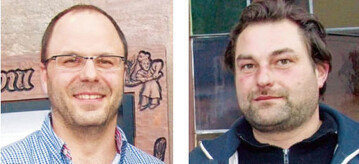 Die neu gewhlten Sprecher des Bio-Arbeitskreises Knoblauchsland
(v.l.): Rudolf Dworschak, Dworschak und Sohn
Bioland Gemsebau, als 1. Sprecher, und Marcus Kratzer,
Demeter-Hof Marcus Kratzer, als Stellvertreter