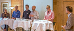 Auf dem Podium diskutierten (v.l.n.r.) Babette Sigg, Damian oettli, erwin Büsser, Marcel Liner, Franziska Schwarz.