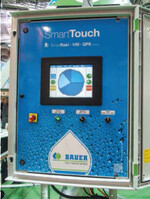 Der neue SmartTouch-Schaltschrank von Bauer zeigt den Pivot-Regner mit seinem Radius.