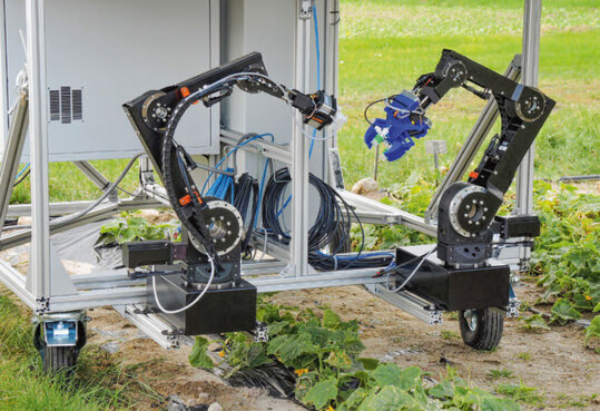 Robotersystem CATCH im Feldversuch.