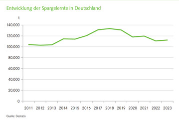 Entwicklung der Spargelernte in Deutschland