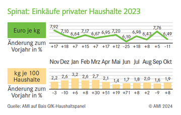 Spinat: Einkufe privater Haushalte 2023