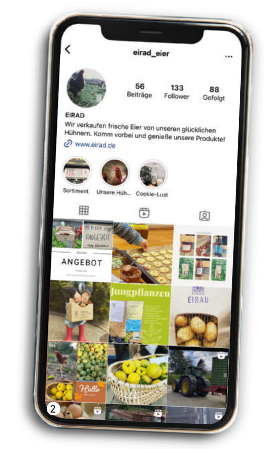 ber Instagram lassen sich direkte Einblicke in den Betriebs-alltag geben.