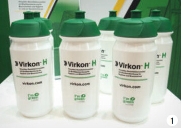 Das viruzide Desinfektionsmittel Virkon H bietet eine Breitbandwirkung gegen Viren, Bakterien, Pilzen und Hefen. 