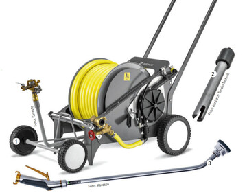 1 Der Karasto-Regnerwagen eignet sich fr gut 1.000 m Beregnungsflche. 2 Der EC-Sensor von bambach Tensio-Technik. 3 Das Karasto-Giegert Comfort mit groem Wasserdurchsatz fr den Profi-Einsatz. 