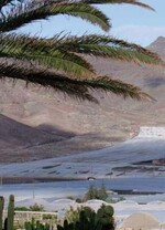 In den schroffen Tälern
Gran Canarias werden die
mit Gewebe überdeckten
Kulturhäuser für Tomaten
an den Berg „gebaut“; in
den durchlüfteten Häusern
lassen sich klimagünstig
Tomaten anbauen.