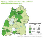 Gemüseanbaufläche in den Landkreisen Baden-Württembergs im Jahr 2012