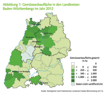 Gemseanbauflche in den Landkreisen Baden-Wrttembergs im Jahr 2012