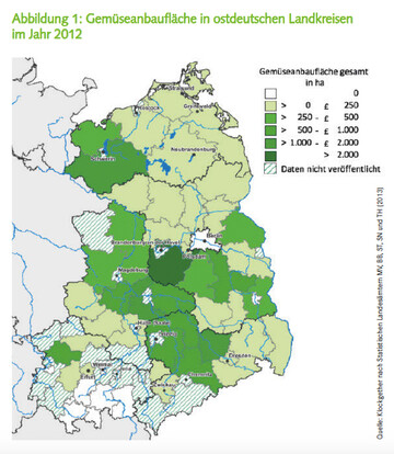 Gemseanbauflche in ostdeutschen Landkreisen im Jahr 2012