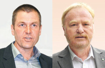 Christian Ufen (l.), Vorsitzender,
und Jochen Winkhoff (r.), Geschftsfhrer
der Bundesfachgruppe Gemsebau, Berlin: Der Verzehr von Gemse hat fr Mensch und
Umwelt Vorteile; nutzen wir dieses Erfolgspotenzial
auch in den nchsten 50 Jahren!