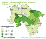 Gemüseanbaufläche in den Landkreisen Niedersachsens im Jahr 2012