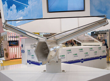 Fiberglas- Konstruktionselemente  hier Rinne und Sprossen bei Piet Bom Innovations  sollen bei der Fertigung 80 % Energie sparen im Vergleich zu Aluminium.