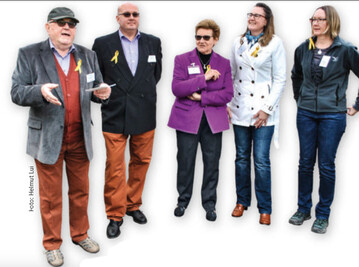 Familie Kirsch  (v.l.n.r.) Senior Niki, Sohn und Betriebsinhaber Claude, Seniorin Marie-Jose und die Tchter Danielle und Sandra  begrte am Dreifach-Jubilum zahlreiche Gste aus Praxis, Ehrenamt und Verbnden zu einem Tag der offenen Tr, der gleichzeitig eine Benefiz-Veranstaltung zu Gunsten der Krebs-Stiftung Fondation Cancer Louxemburg war.