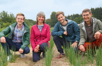 Das live2give-Team (v. l.):. Reinhard Storch, Uta Dura, Johannes Storch und Tobias Euerl.