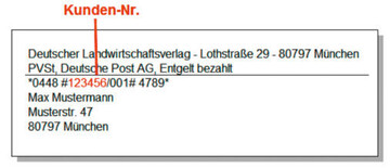 In diesem Beispiel lautet die Mandats-ID V123456M001