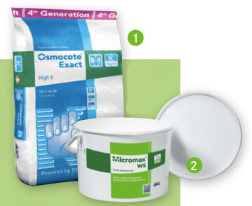 1 Mit Osmocote Exact High K passt ICL die Nhrstoffverfgbarkeit noch besser an das Pflanzenwachstum an. 2 Micromax WS Fe von ICL enthlt eine bessere Eisenformulierung.