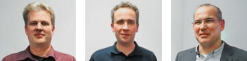 (v.l.) Dr. Ludger Aldenhoff, Dr. Christian Lasarczyk und Andreas Lenhardt sammelten gute Erfahrungen mit der automatischen bermittlung der Dammtemperatur im Spargeldamm zur Foliensteuerung.