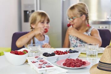So schmeckt der Sommer: Beeren sind eine beliebte und gesunde Nascherei, nicht nur fr Kinder. Deutsche Obstanbauer sorgen dafr, dass die Kunden ber einen langen Zeitraum frische Frchte genieen knnen.