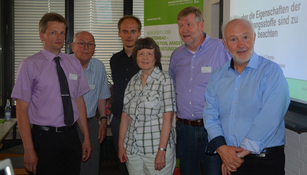Gruppenbild mit Referenten: v. l. n. r. Michael Emmel, Prof. h. c. (MSUA) Dr. Friedrich-W. Frenz, Dr. Arne B. Hückstädt, Prof. Dr. Elke Meinken, Gerald Schmilewski, Thomas Will.