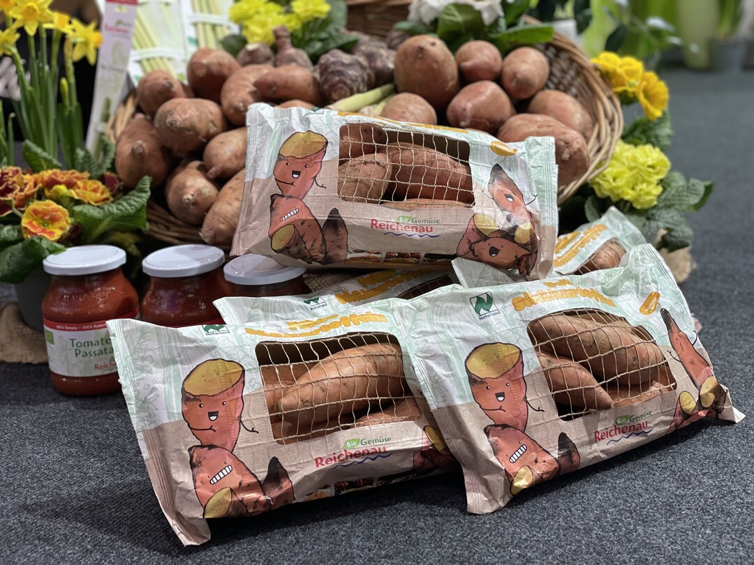 Die Reichenau-Gemüse produziert über 60 % der Gesamtmenge an Süßkartoffeln in Deutschland.<br>
