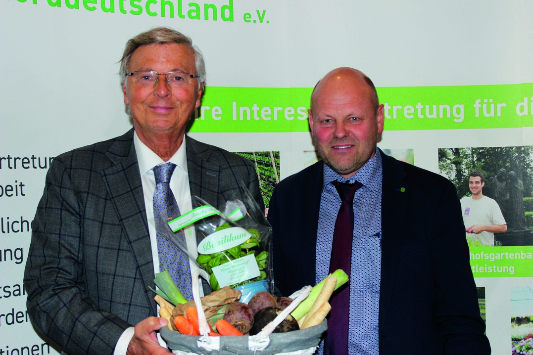 Wolfgang Bosbach und Thomas Albers auf dem diesjährigen Norddeutschen Gemüsebautag.