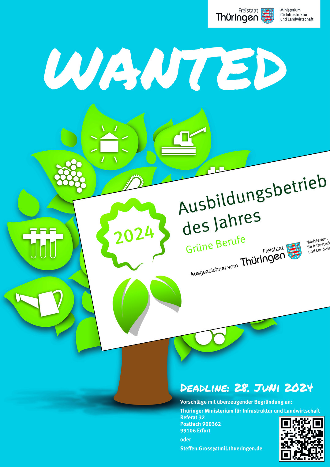 In Thringen wird der Ausbildungsbetrieb des Jahres in den Grnen Berufen 2024 gesucht.