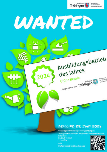 In Thringen wird der Ausbildungsbetrieb des Jahres in den Grnen Berufen 2024 gesucht.