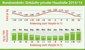 Bundzwiebeln: Einkufer privater Haushalte 2013/14